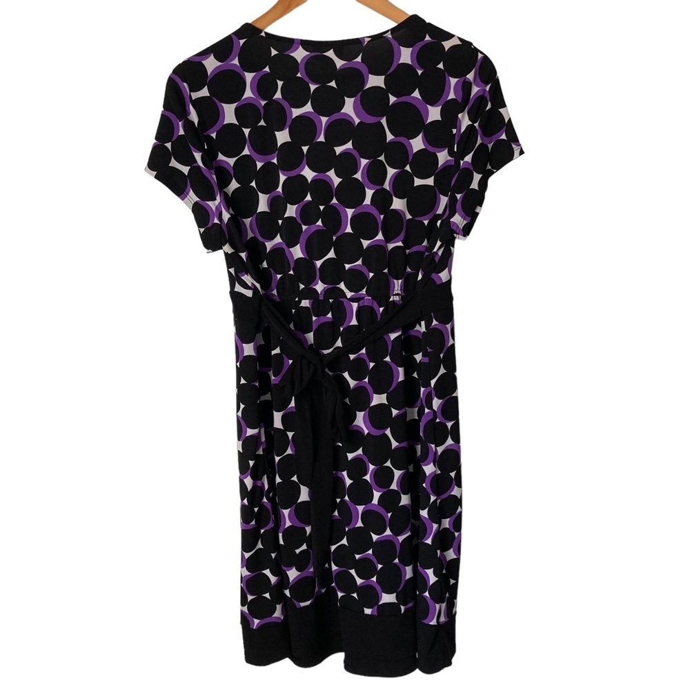 Motherhood Maternity Purple Dot Crossover V-Neck Dress L - Picture 6 of 8